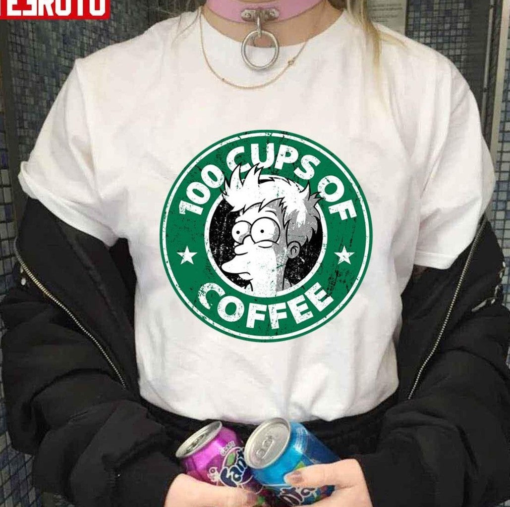 100 Cups Of Coffee Starbucks The Simpsons Unisex Hoodie