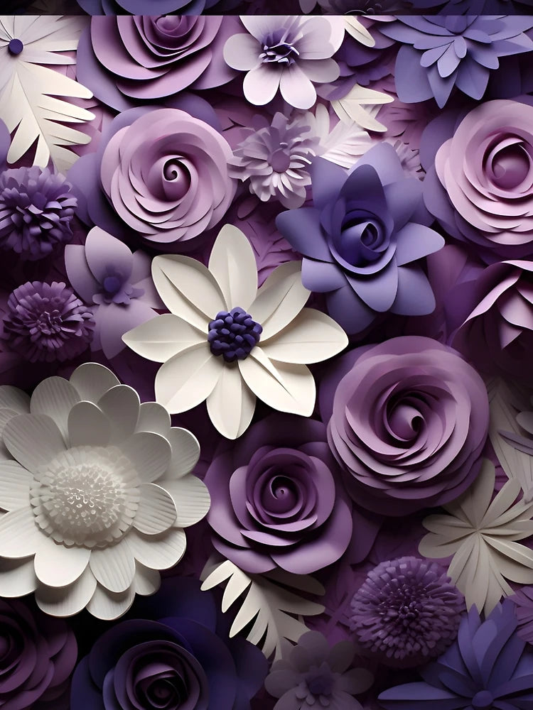 3D violet flowers