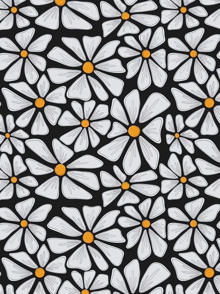 Doodle Daisies - Black