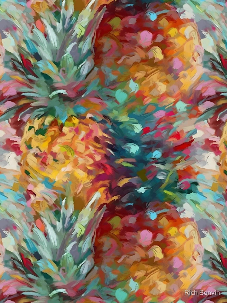 Abstract Impressionist Festive Pineapple