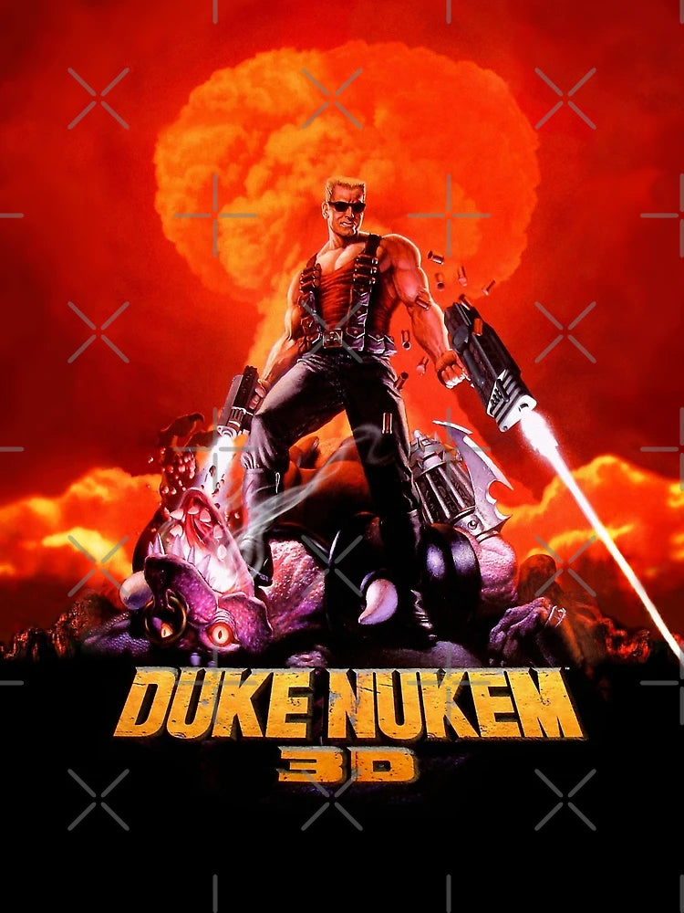 Duke Nukem 3D retro game print (High Contrast)