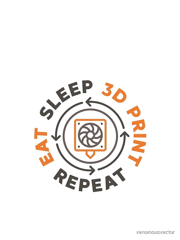 Eat Sleep 3D Print Repeat 3D Printing - 3d Printer round Design