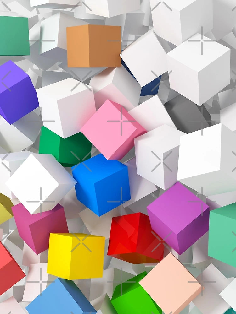 3D colored Candy cubes