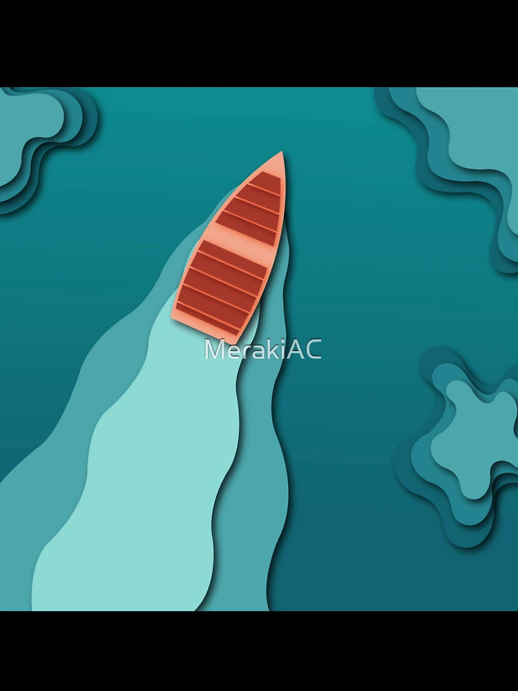 3D illustration Boat on a lake