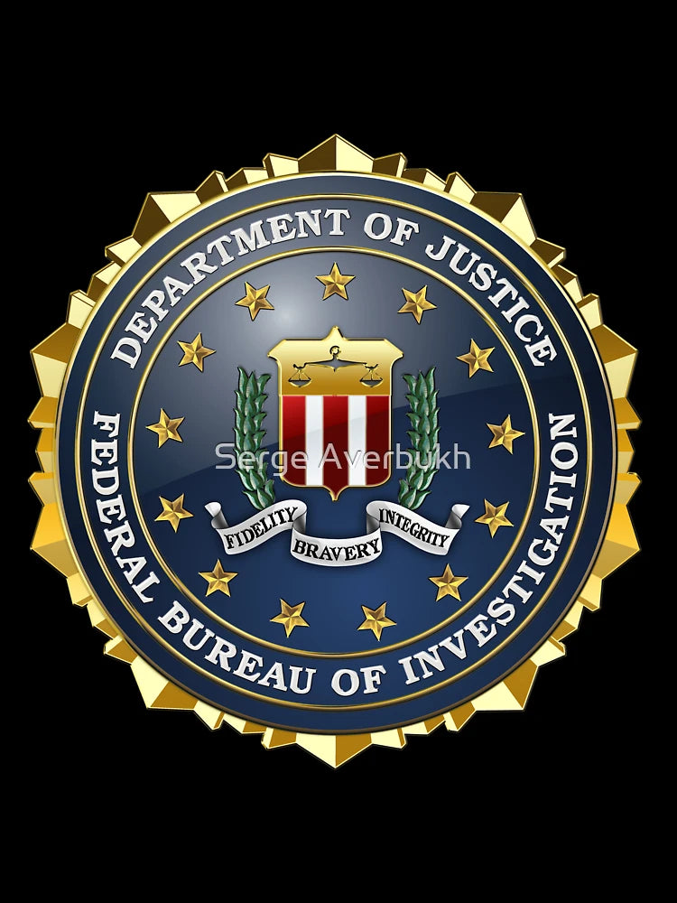 Federal Bureau of Investigation - FBI Emblem 3D on Blue Velvet