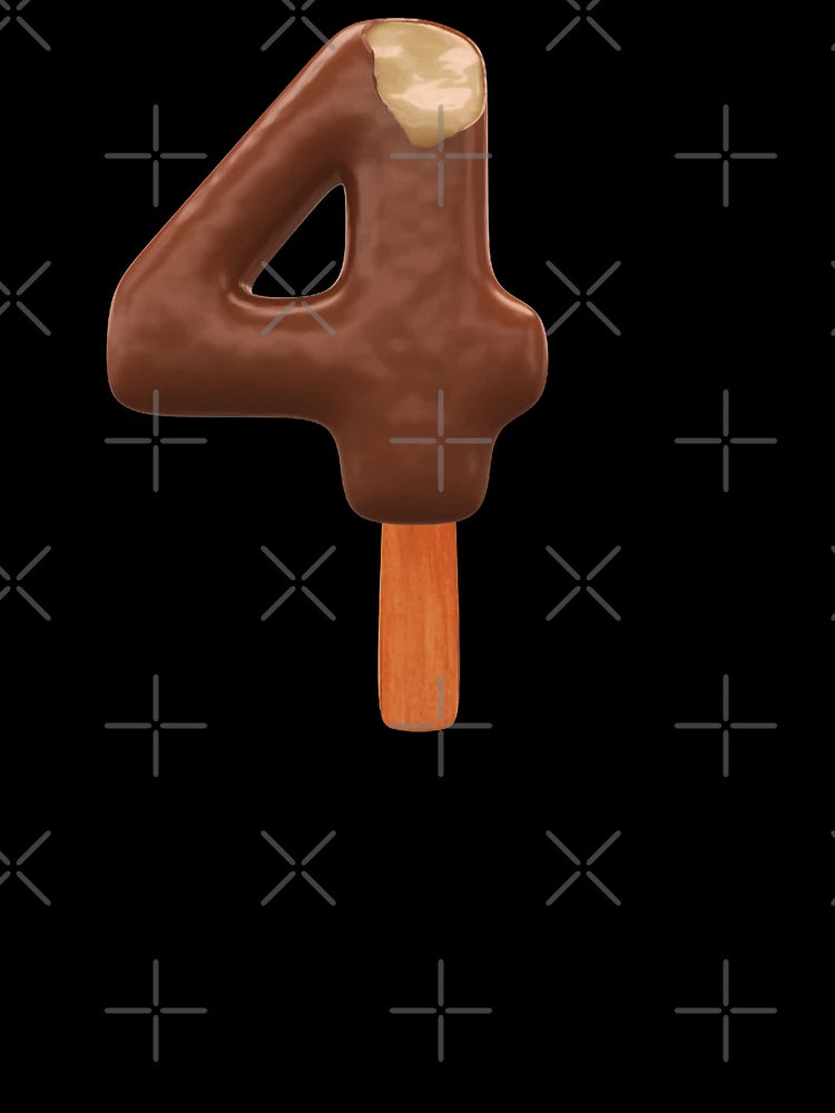 4 Ice Cream Four Number 3d Chocolate