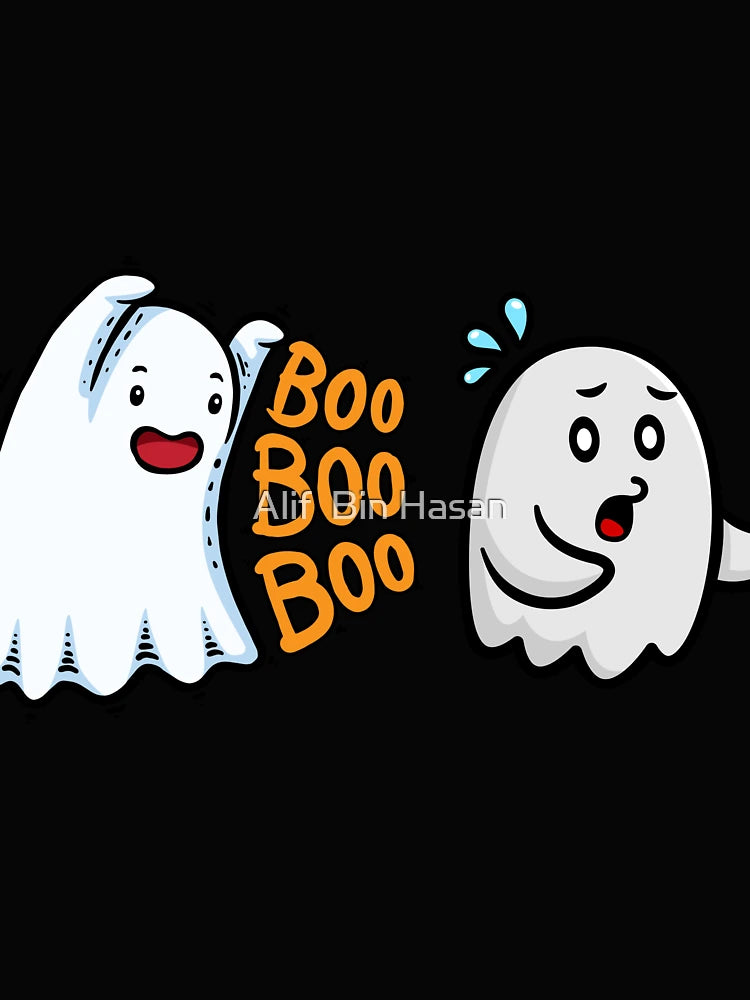 A couple of boo scaring each other- Ghost of Disapproval- Funny Halloween Design