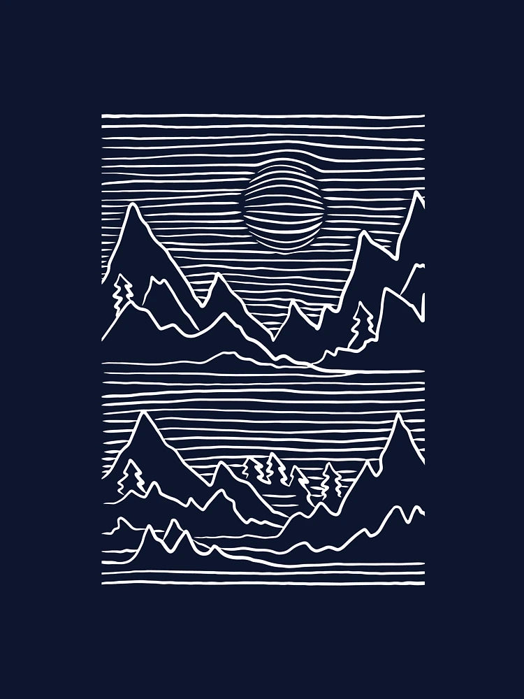 3d Mountain design done with strokes