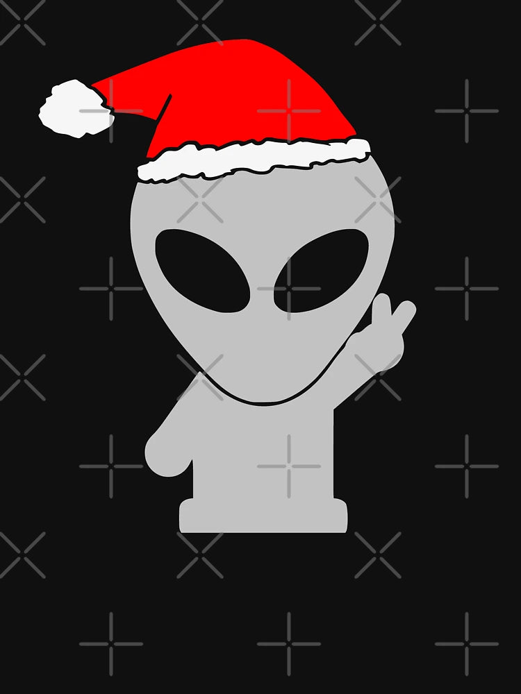 Alien Wearing Santa Hat