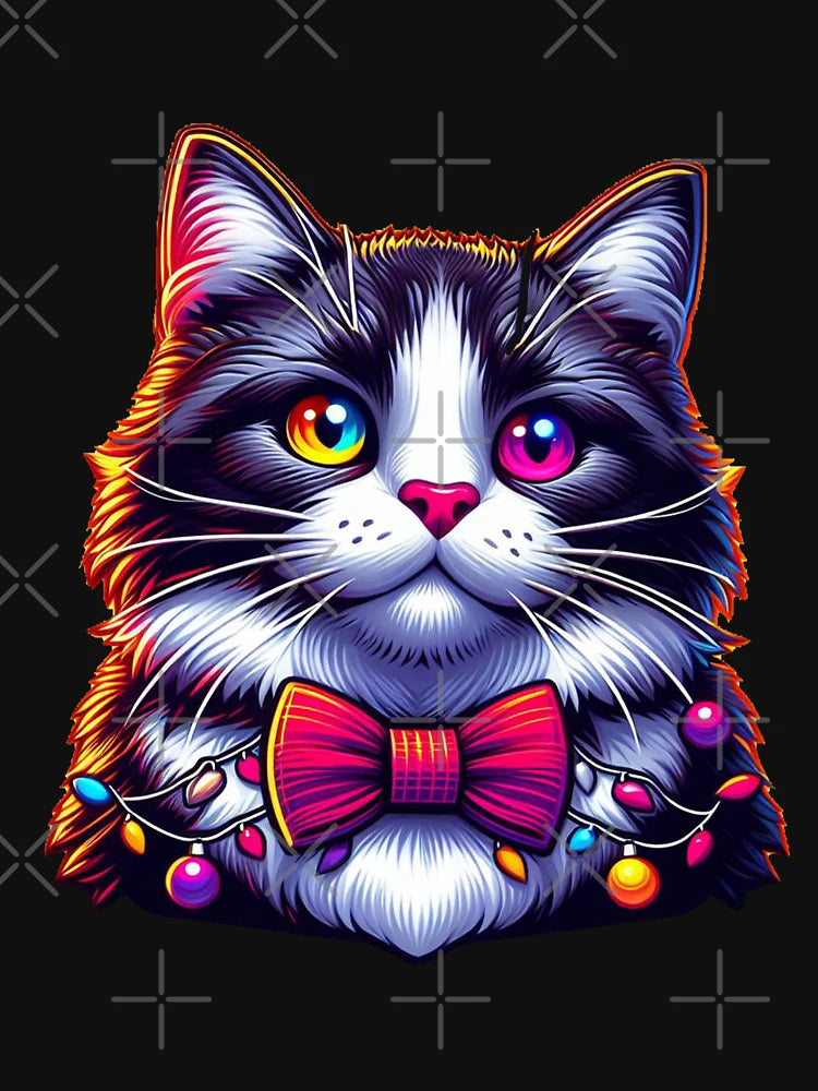 Festive Feline Adorable Christmas Cat with Bow Tie
