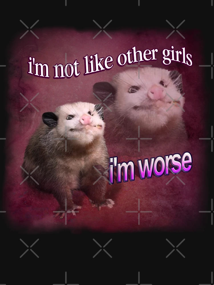 I'm not like other girls, I'm worse possum word art
