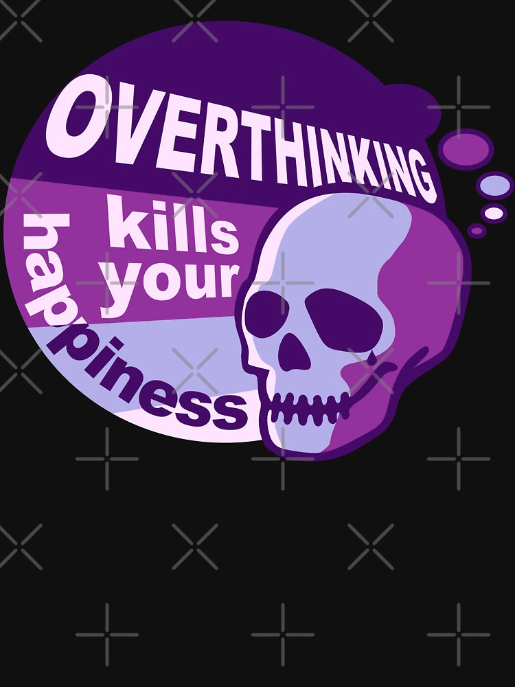Overthinking kills your happiness Retro style Purple