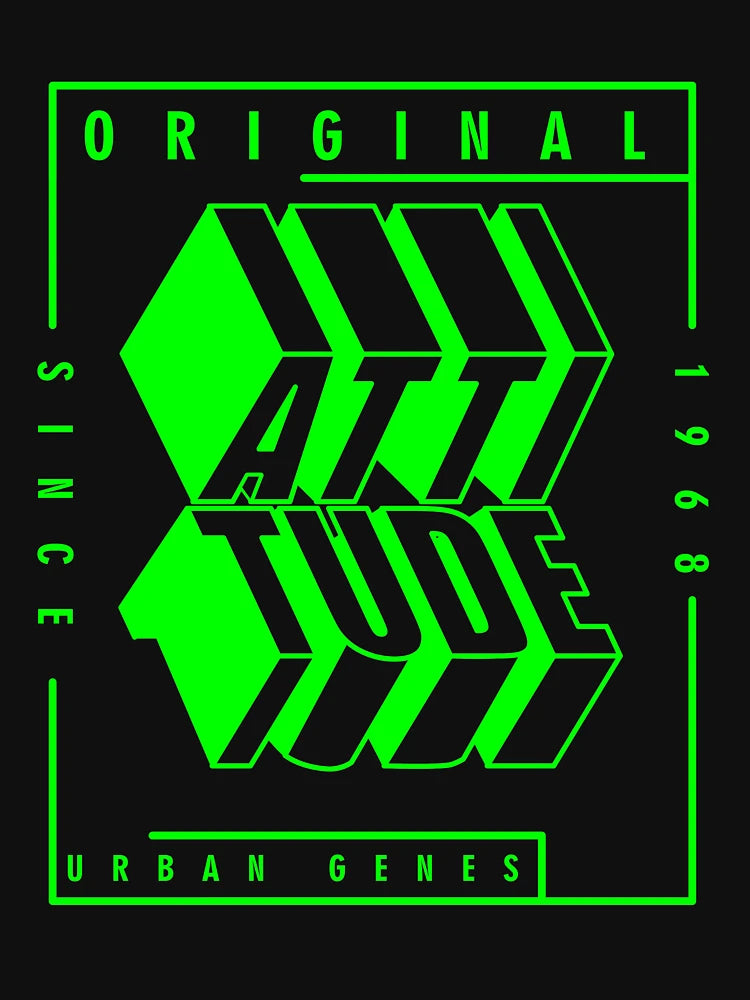 3d typography Original Attitude urban denim