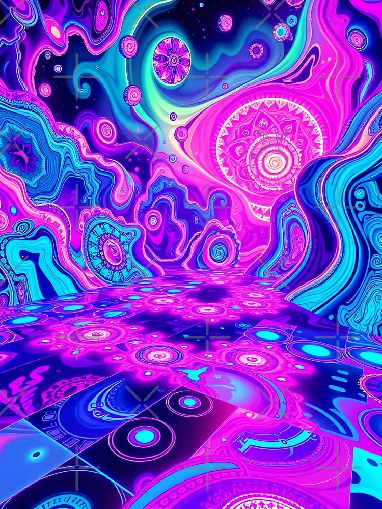 A.I. Neon Landscape 0001 FunFractals ChromaDepth 3D