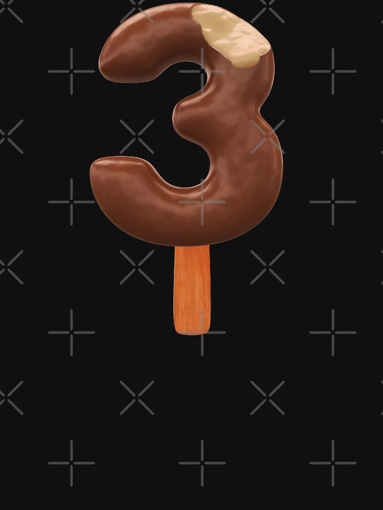 3 Ice Cream Three Number 3d Chocolate