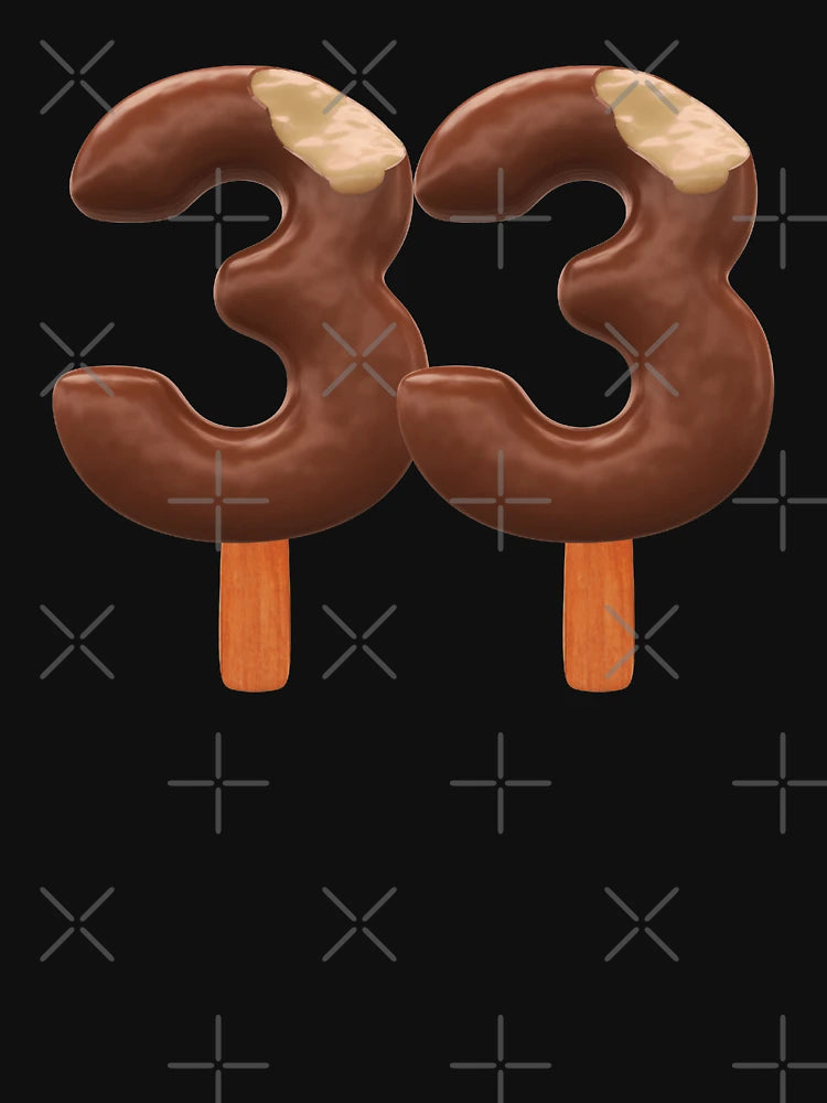 33 Ice Cream Thirty Three Number 3d Chocolate