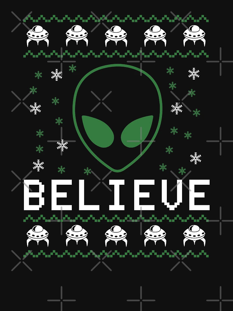 Alien UFO Festive Christmas tees