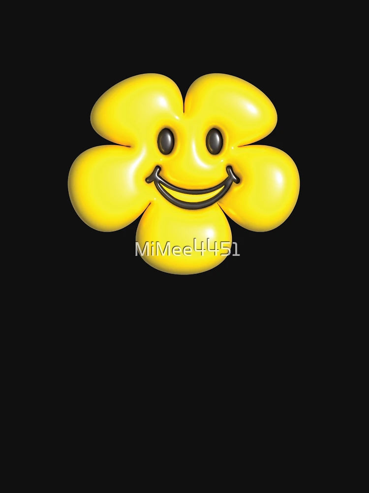 3d yellow flower smiley face.