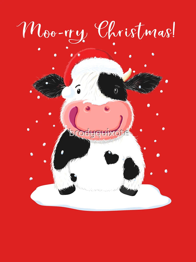 A Happy Holstein Cow Wishes You A Merry Christmas