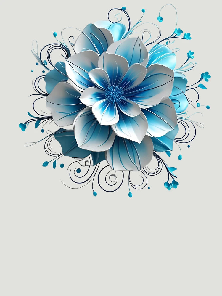3D baby blue flower