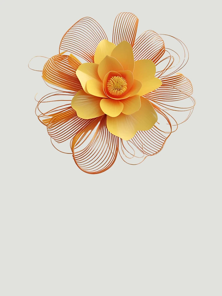 3D lacey orange and yellow flower