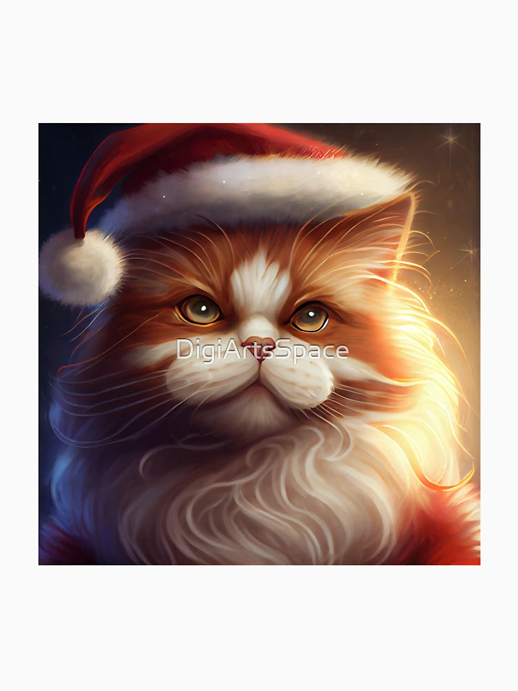 Ginger ragdoll cat as Santa