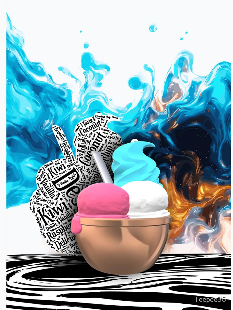 3D Ice Cream with Smokey Texture