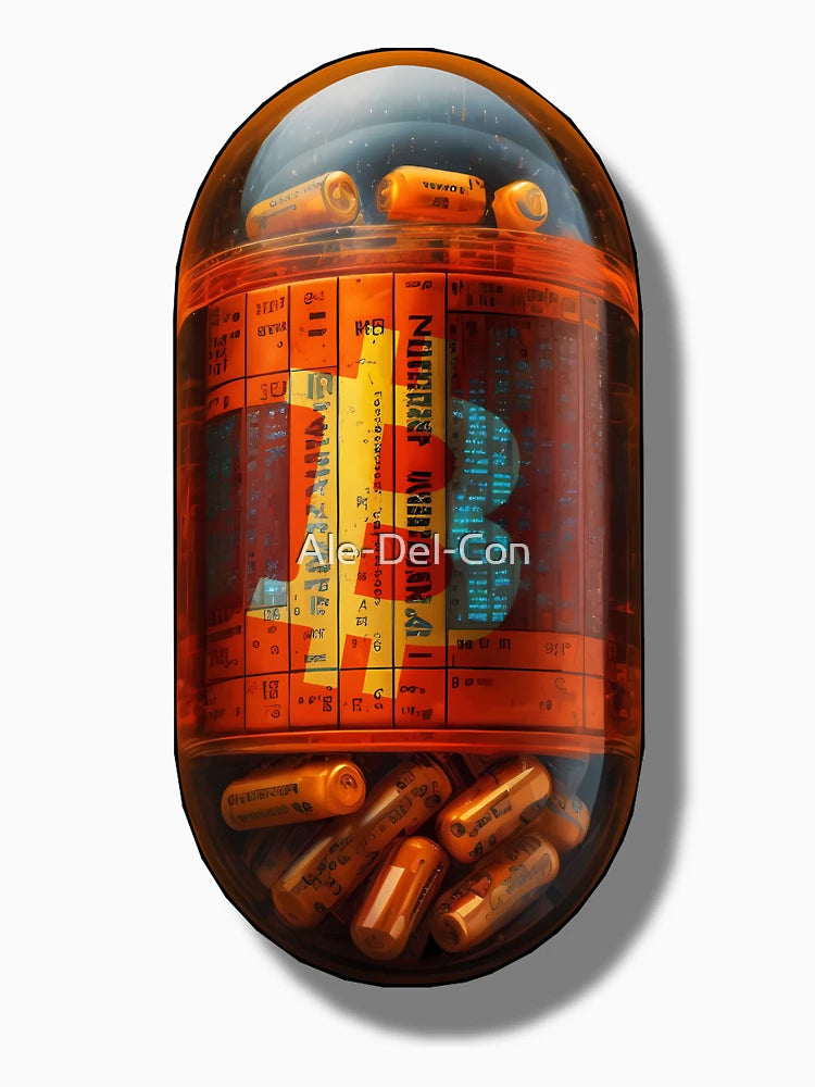 AI 3D Bitcoin Art Orange Pill