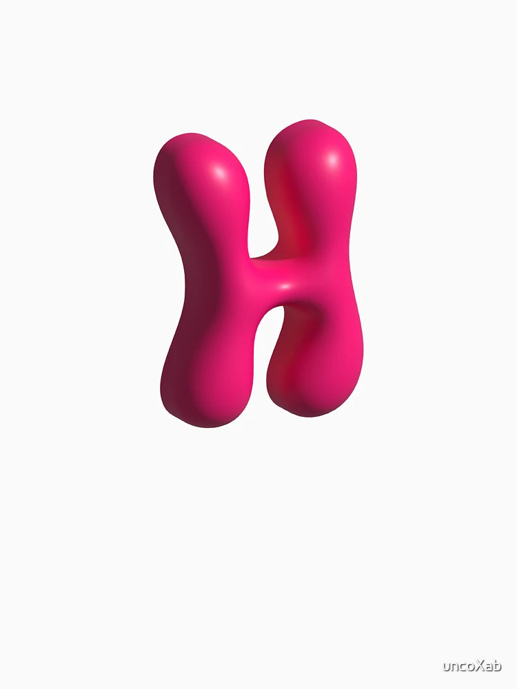 3D Pink Jelly Letter H – Glossy Bubble Alphabet Art
