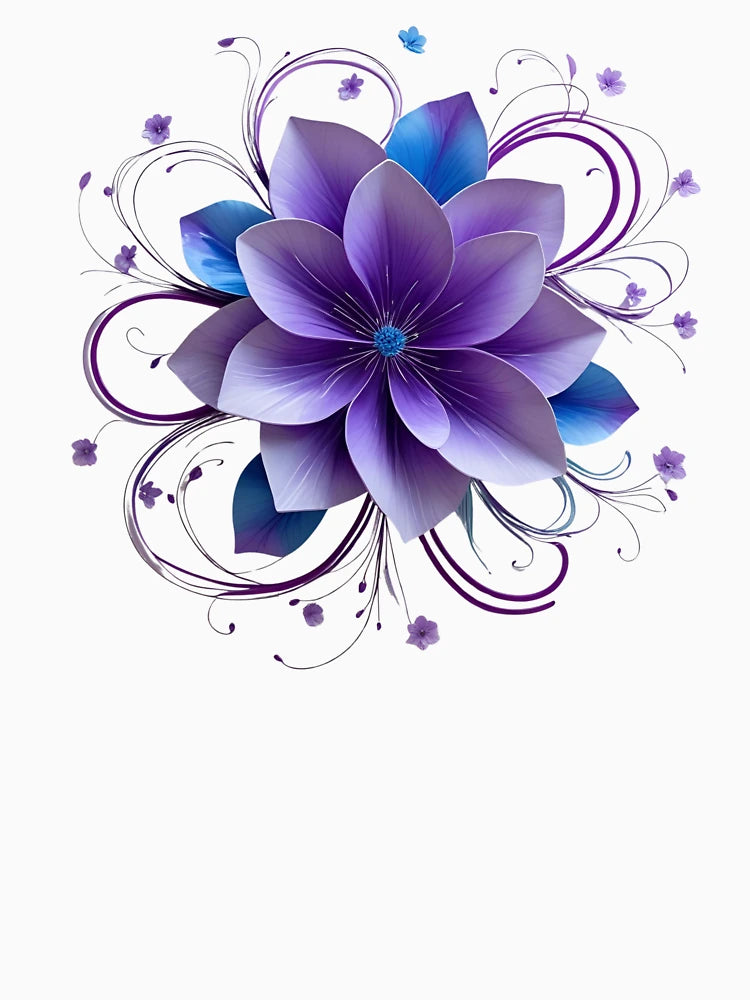 3D blooming purple  flower