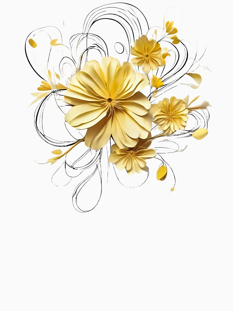3D delicate gold flower