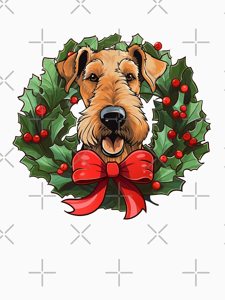 Airedale Terrier - Christmas Wreath Dog