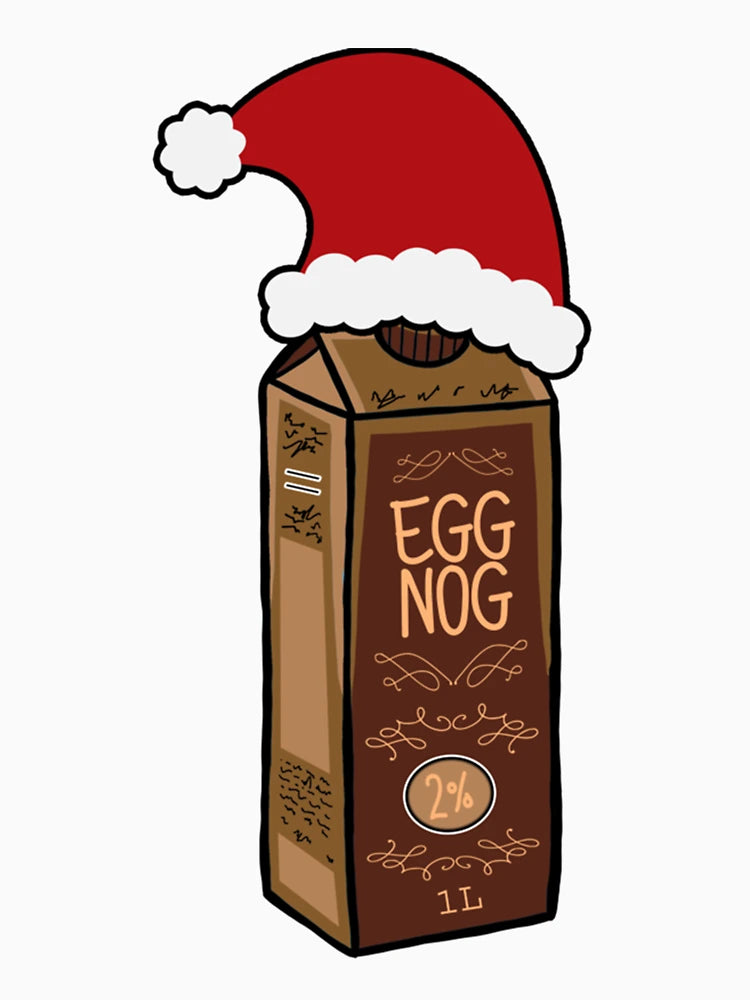 Eggnog Carton Wearing A Santa Hat