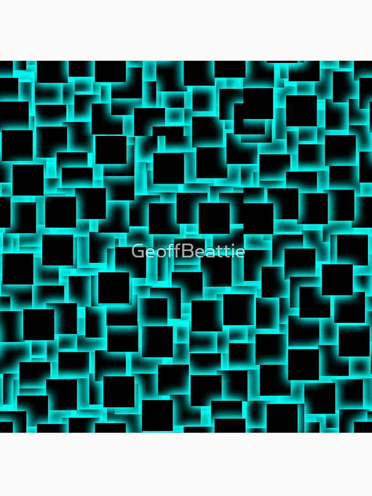 3d squares on glowing aqua backdrop