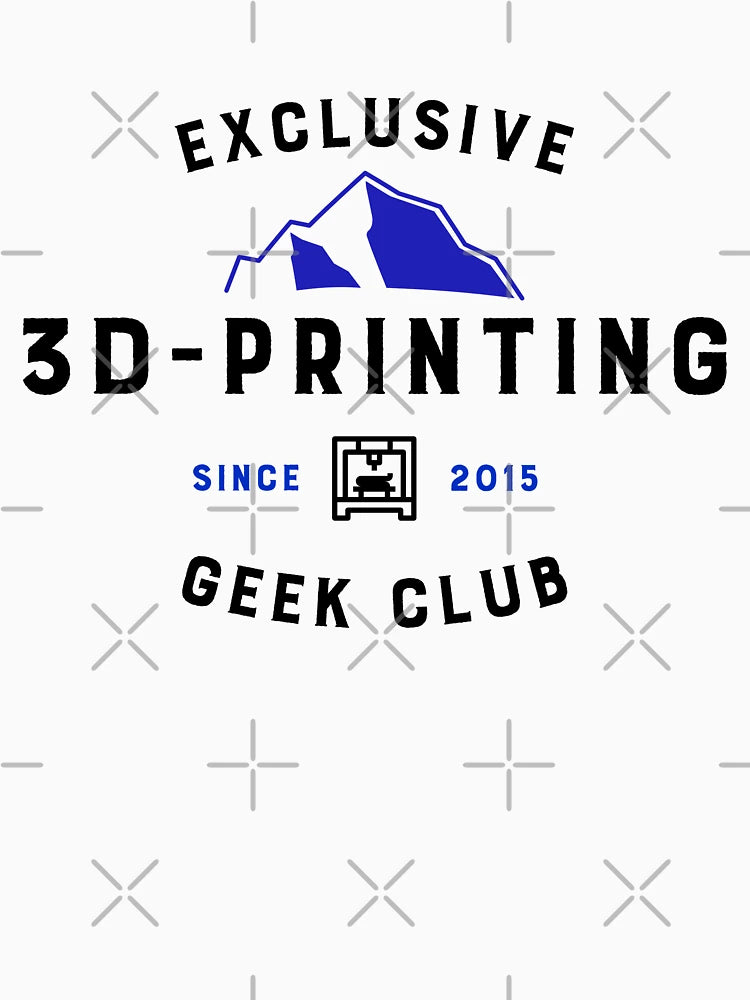 3d-printing club logo black and blue font