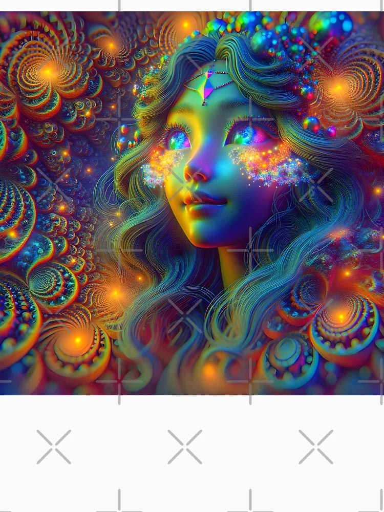 A.I. Psychedelic Fractal Anime Girl 8K 0022 FunFractals ChromaDepth 3D