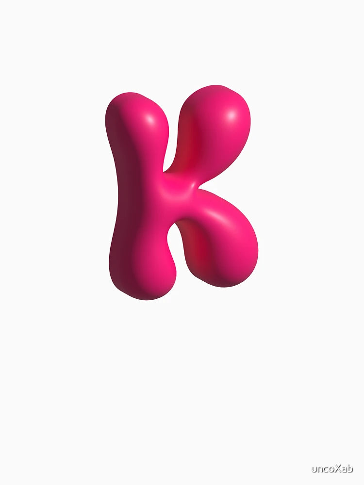 3D Pink Jelly Letter K – Glossy Bubble Alphabet Art