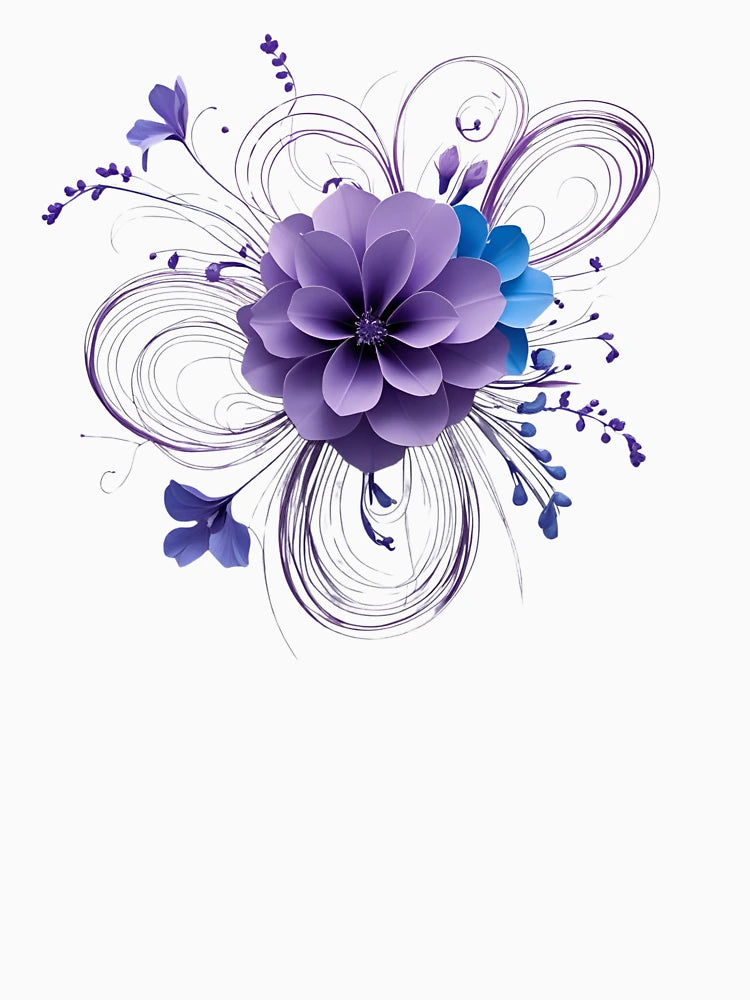 3D delicate purple flower