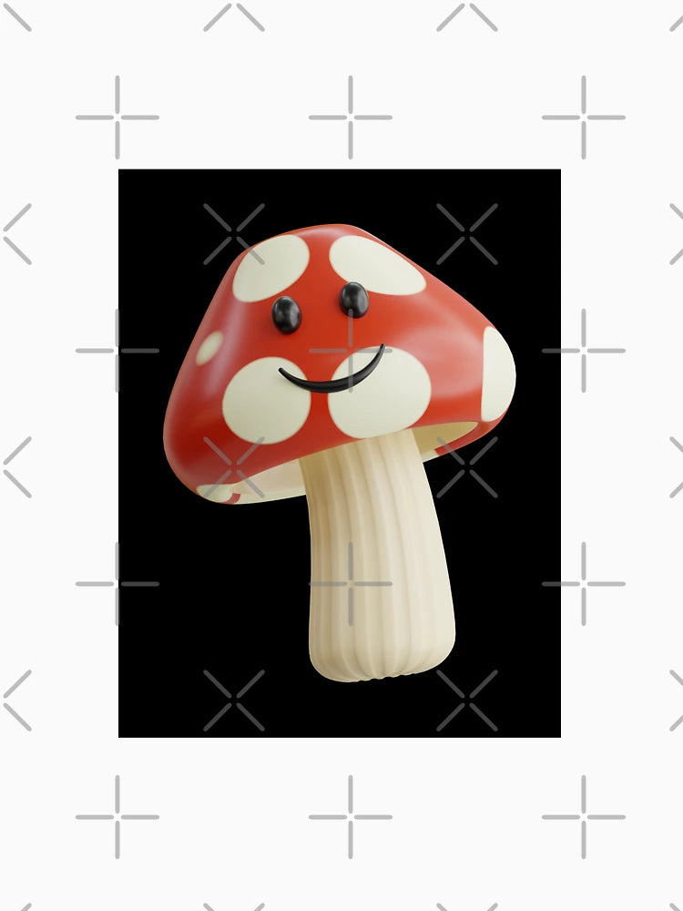 3d smiling mushroom