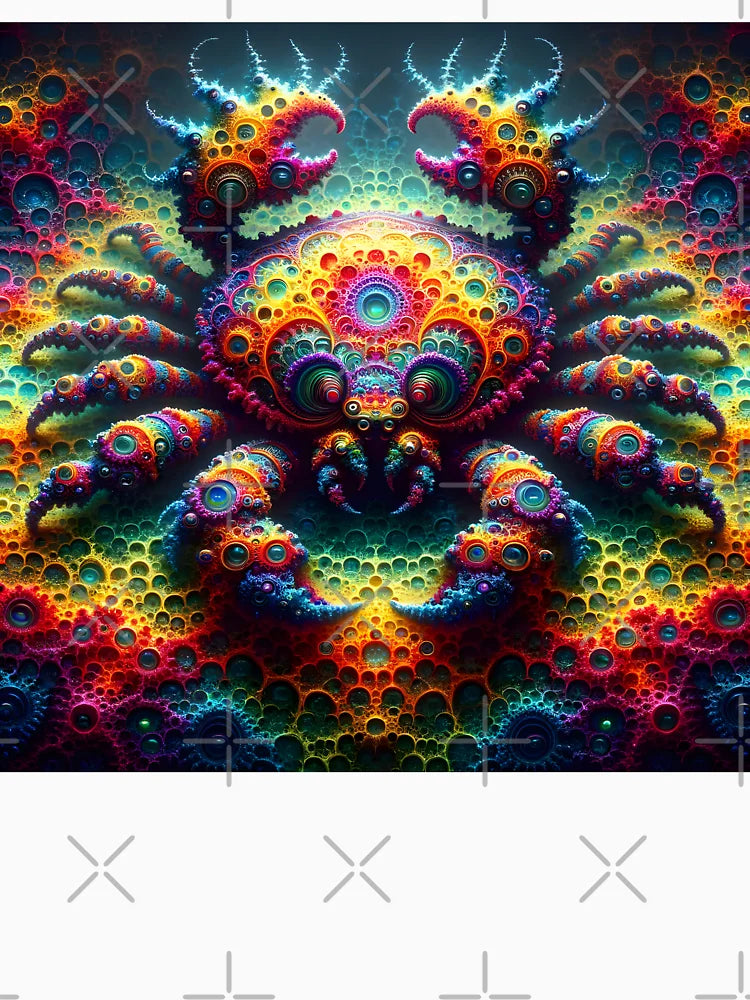 A.I. Psychedelic Fractal Crab 0003 FunFractals ChromaDepth 3D