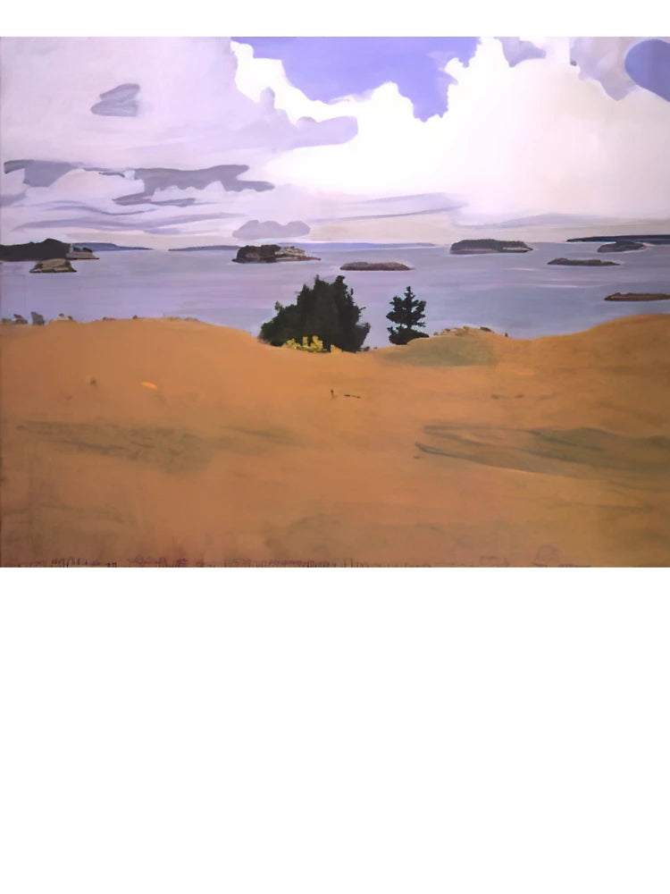 Fairfield Porter - PENOBSCOT BAY WITH YELLOW FIELD 1968