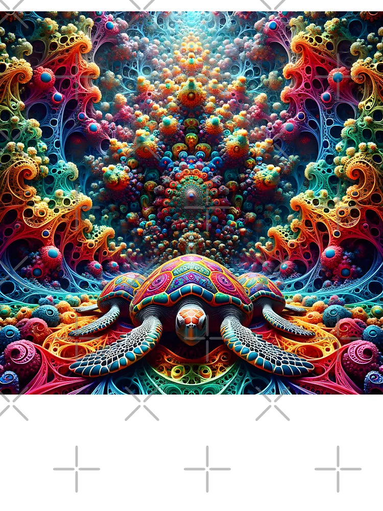 A.I. Psychedelic Fractal Sea Turtle 0001 FunFractals ChromaDepth 3D