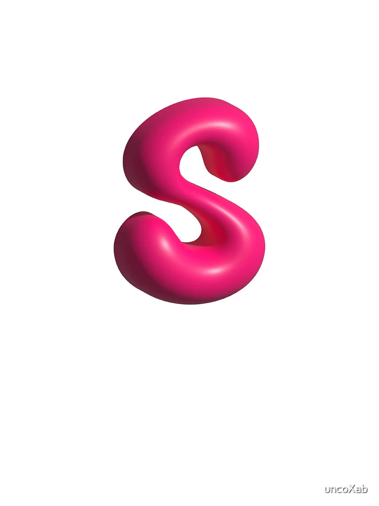 3D Pink Jelly Letter S – Glossy Bubble Alphabet Art