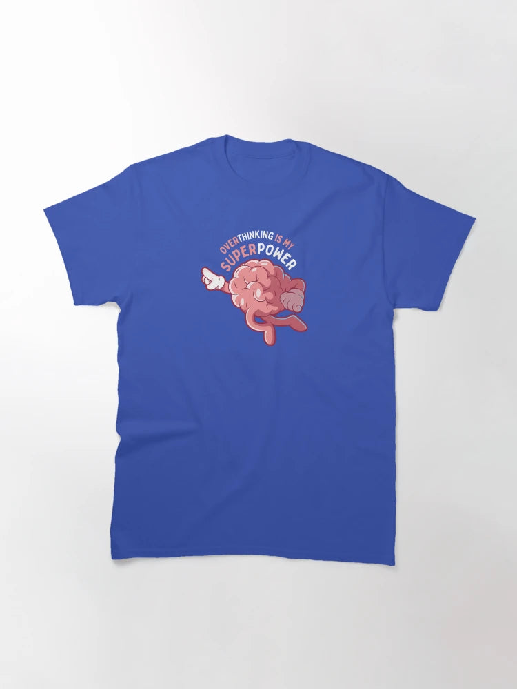 Overthinking Is My Superpower: Funny Pink Brain Soaring Through Thoughts