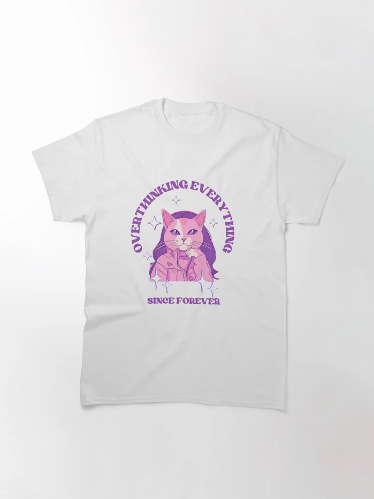 Overthinking Feline in Pink and Purple