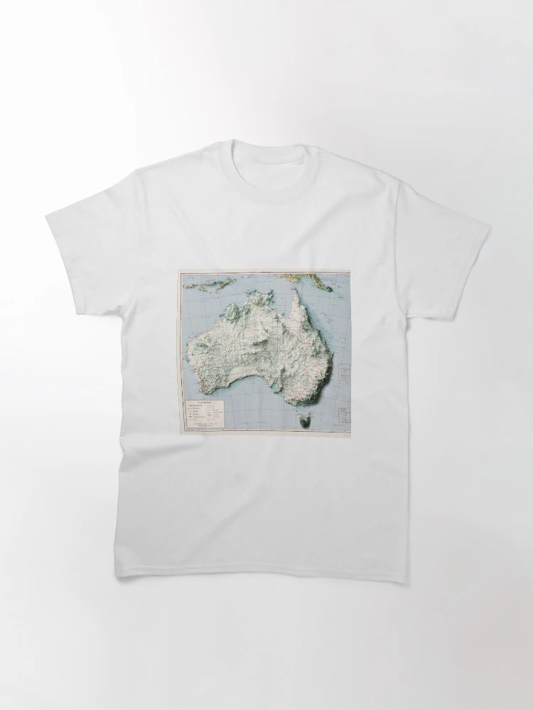 1959 Australia Relief Map 3D digitally-rendered