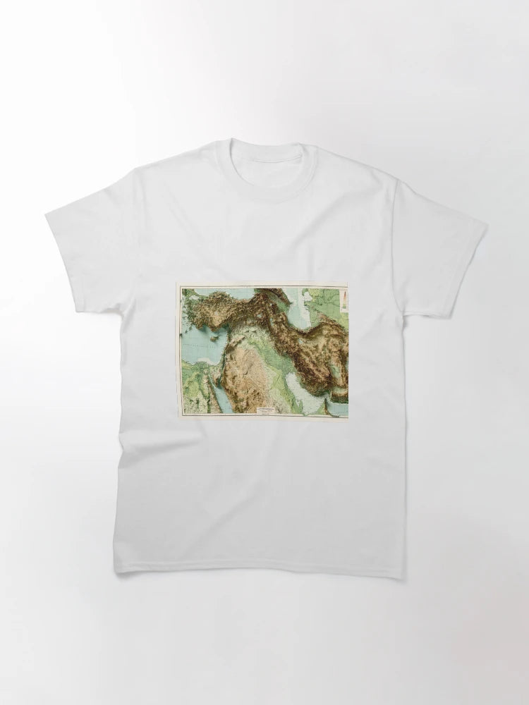 1916 Map of the Middle East 3D digitally-rendered