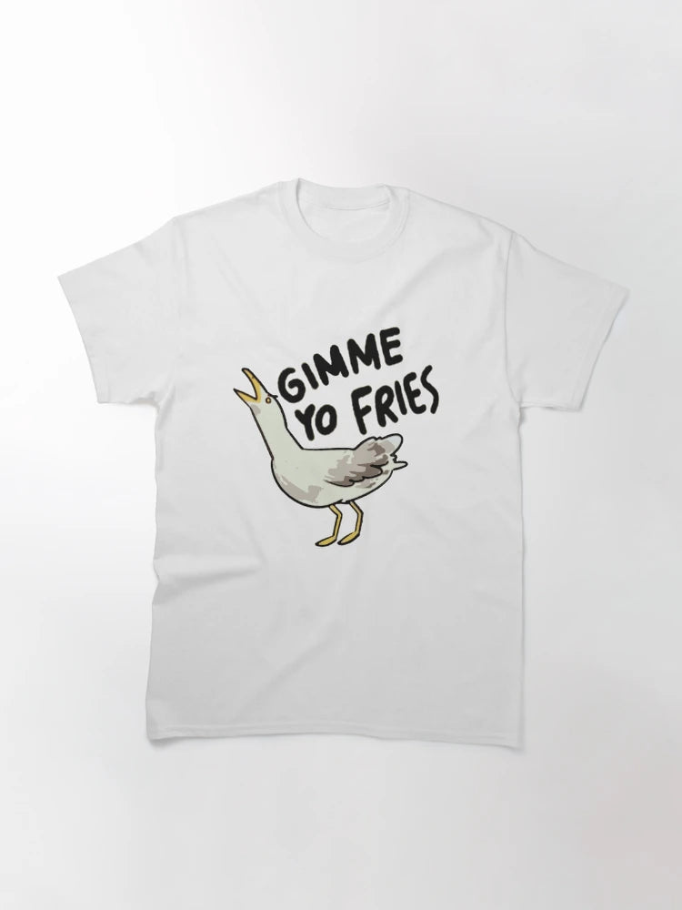 Gimme Yo Fries, Funny Sticker, Seagull Sticker, Bird Seagull Beach Summer Vibe Decal