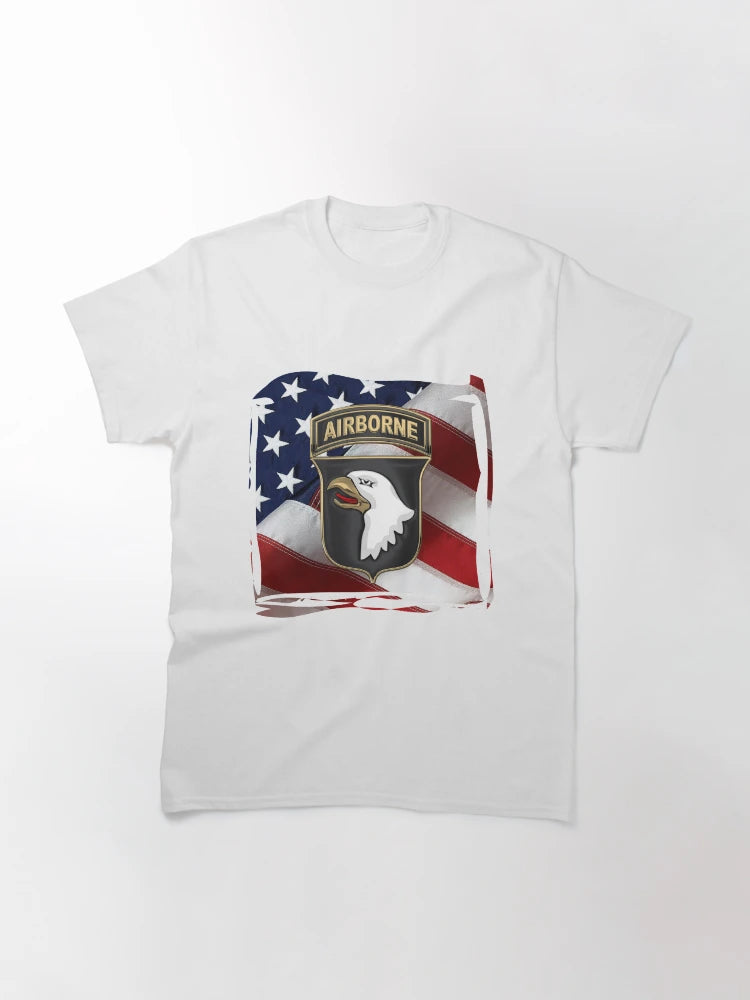 101st Airborne Division - 101st ABN Insignia over American Flag