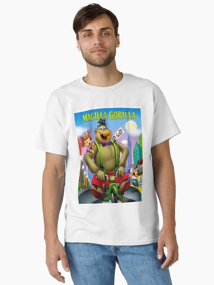 MAGILLA GORILLA : Vintage Cartoon Abstract Character on a Motorcycle Print